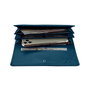 Zoozie Bags Angel Cartera de Mujer Piel Auténtica Azul Petróleo Elegante y Duradera 20cm